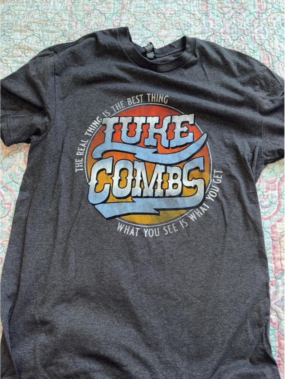 Mens M-Luke Combs "The Real Thing" gray t-shirt